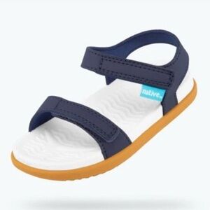 Native Shoes Kids Sandals in Navy and White